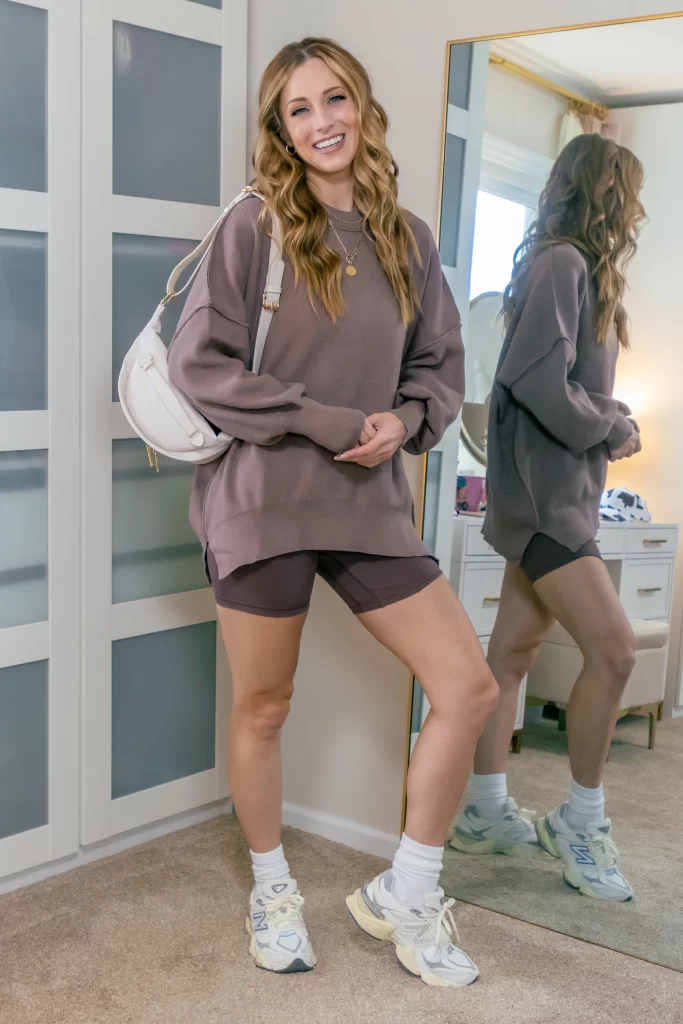 Biker Shorts and Sweater Outfit